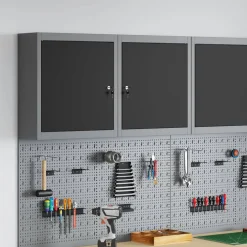 Accessoires De Quincaillerie-vidaXL Armoire à outils avec étagère et gris 50 x 20 x 55 cm Noir