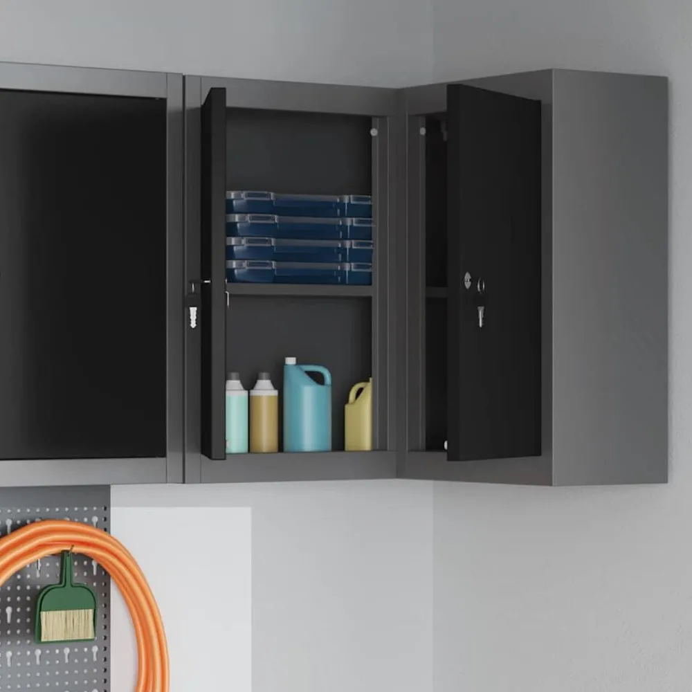 vidaXL Armoire à outils avec étagère et gris 55 x 55 x 55 cm