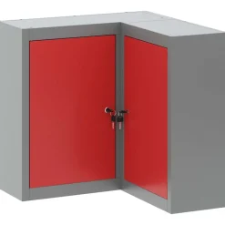 Accessoires De Quincaillerie-vidaXL Armoire à outils avec étagère et Gris 55 x 55 x 55 cm Rouge