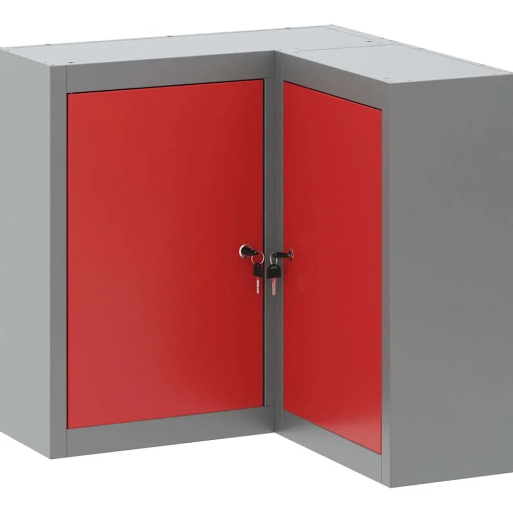 Accessoires De Quincaillerie-vidaXL Armoire à outils avec étagère et Gris 55 x 55 x 55 cm Rouge