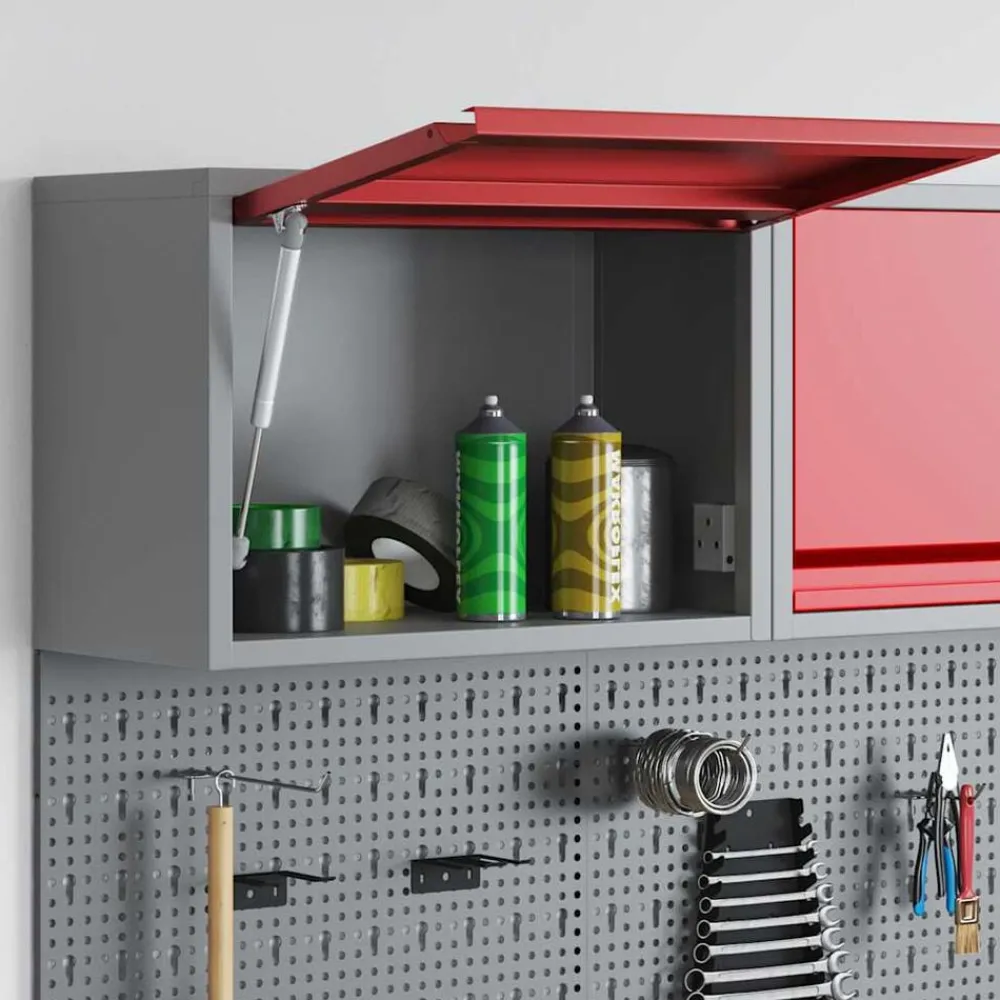 vidaXL Armoire à outils avec stockage et Gris 50 x 25 x 35 cm