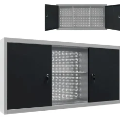 Accessoires De Quincaillerie-vidaXL Armoire à outils murale Style Industriel Métal Gris et noir