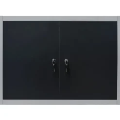vidaXL Armoire à outils murale Style Industriel Métal Gris et noir