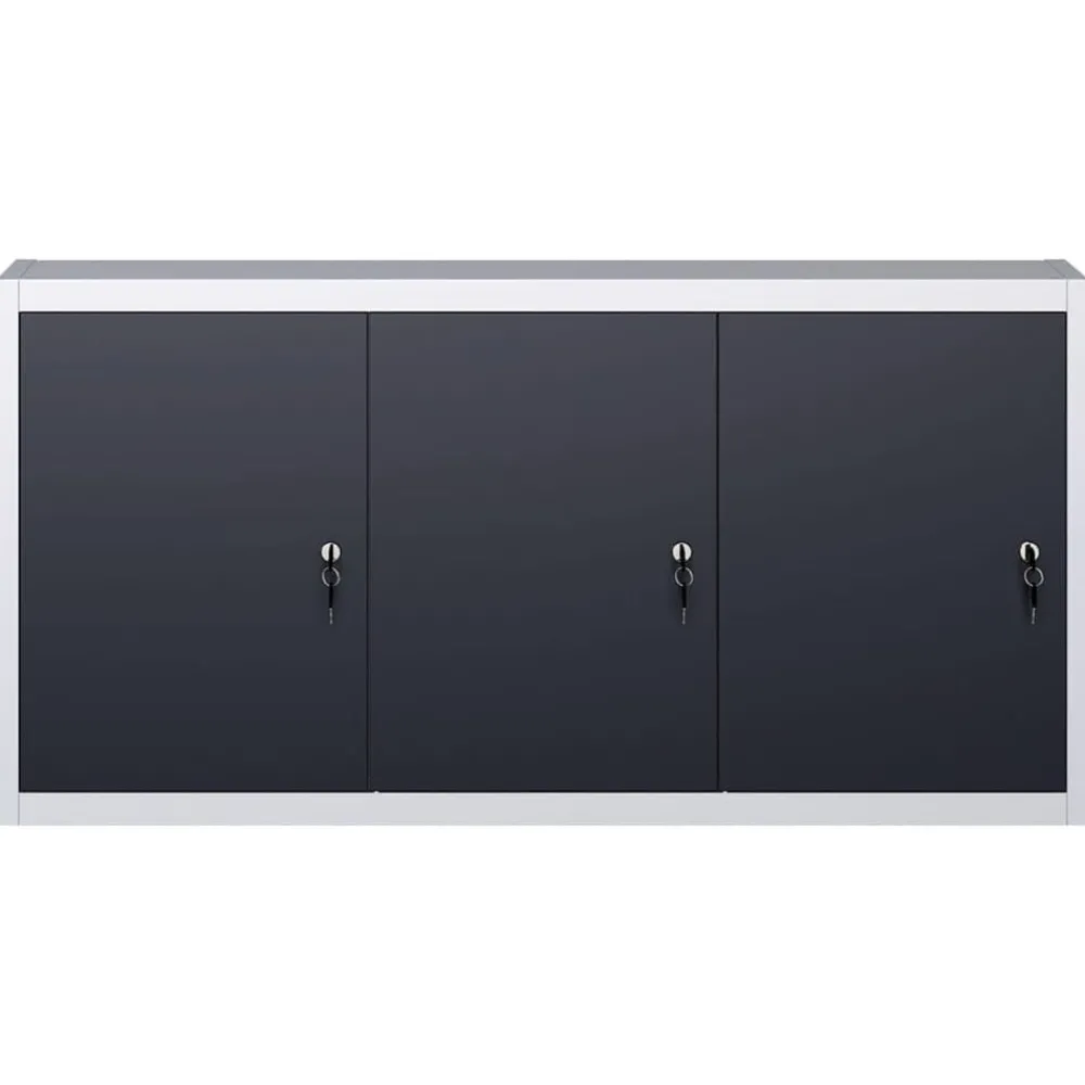 vidaXL Armoire à outils murale Style Industriel Métal Gris et noir