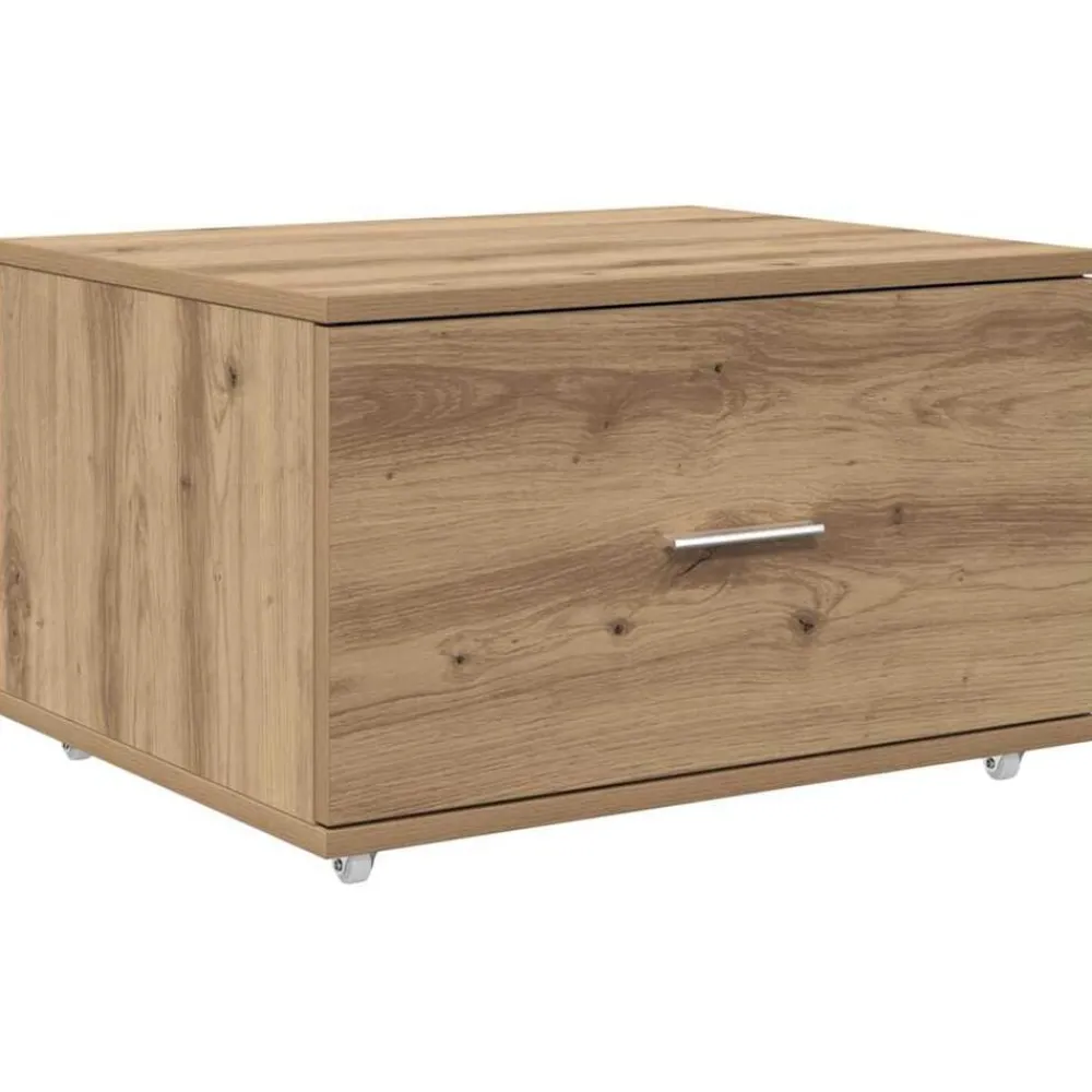 Armoires & Meubles De Rangement-vidaXL Armoire à tiroirs avec roue Chêne artisanal 55 x 45 x 31 cm chêne artisanal