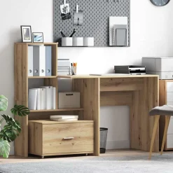 Armoires & Meubles De Rangement-vidaXL Armoire à tiroirs avec roue Chêne artisanal 55 x 45 x 31 cm ch&ecirc;ne artisanal