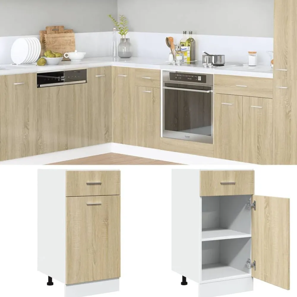 Armoires & Meubles De Rangement-vidaXL Armoire à tiroirs inférieure "Lyon" Chêne Sonoma 40 x 46 x 81,5 cm Bois d'ingénierie Chêne sonoma
