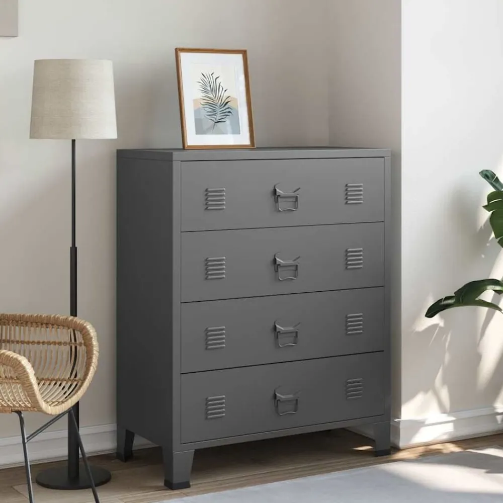 vidaXL Armoire à tiroirs industrielle 78x40x93 cm Métal