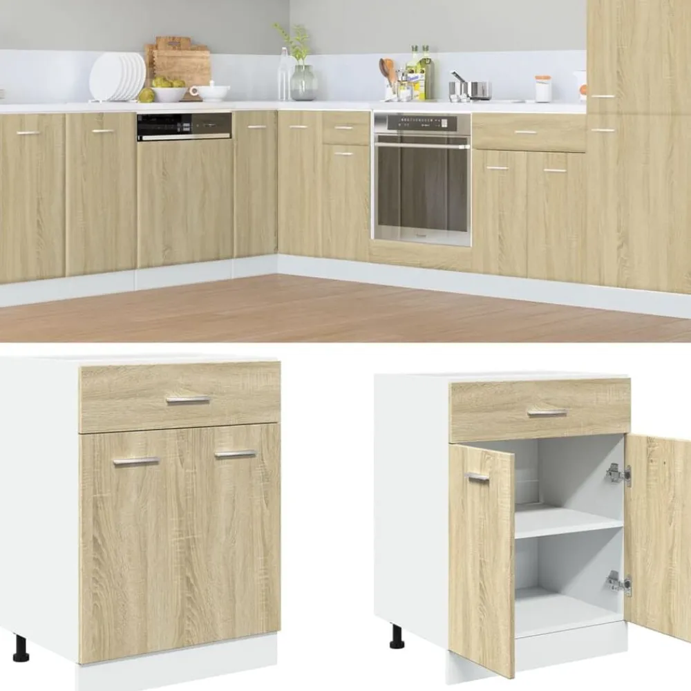 vidaXL Armoire à tiroirs "Lyon" Chêne Sonoma 60 x 46 x 81,5 cm Bois d'ingénierie