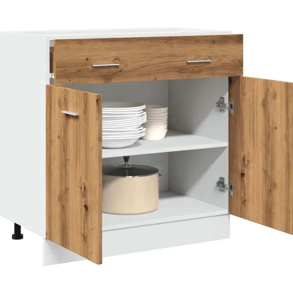 Armoires & Meubles De Rangement-vidaXL Armoire à tiroirs "Lyon" Chêne artisanal 80 x 46 x 81,5 cm Bois d'ingénierie chêne artisanal