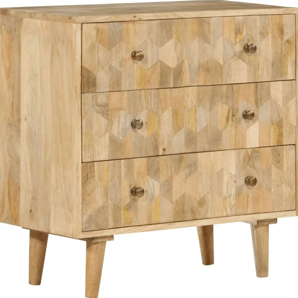 vidaXL Armoire à tiroirs 70x35x70 cm bois massif de manguier