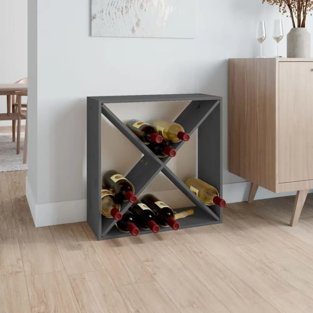 Armoires & Meubles De Rangement-vidaXL Armoire à vin 62x25x62 cm Bois de pin massif Gris