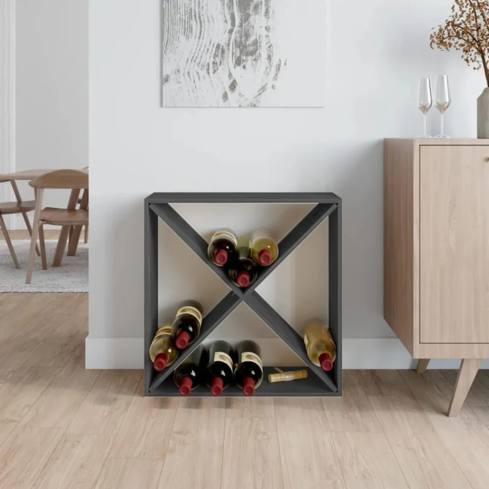 Armoires & Meubles De Rangement-vidaXL Armoire à vin 62x25x62 cm Bois de pin massif Gris