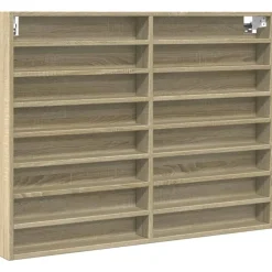 Étagères-vidaXL Armoire à vitrine chêne sonoma 100x8,5x75 cm bois d'ingénierie Chêne sonoma
