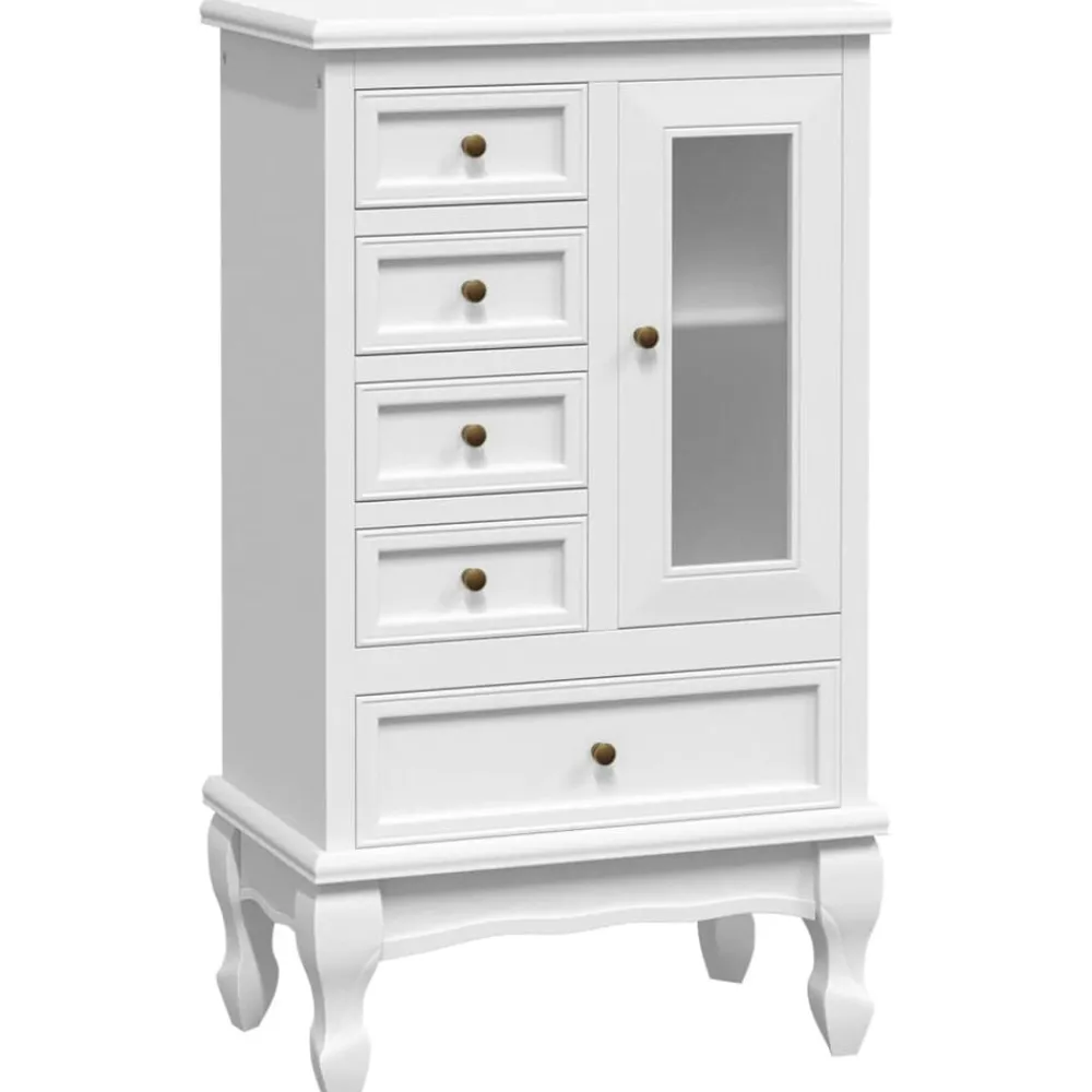 Armoires & Meubles De Rangement-vidaXL Armoire avec 5 tiroirs et 2 étagères Blanc