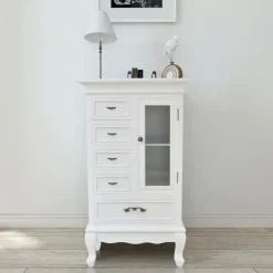 Armoires & Meubles De Rangement-vidaXL Armoire avec 5 tiroirs et 2 étagères Blanc
