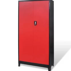 vidaXL Armoire avec coffre à outils Acier 90x40x180 cm Rouge et noir
