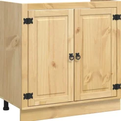 vidaXL Armoire avec porte SKI Brun Miel 80 x 46 x 81,5 cm Pin massif