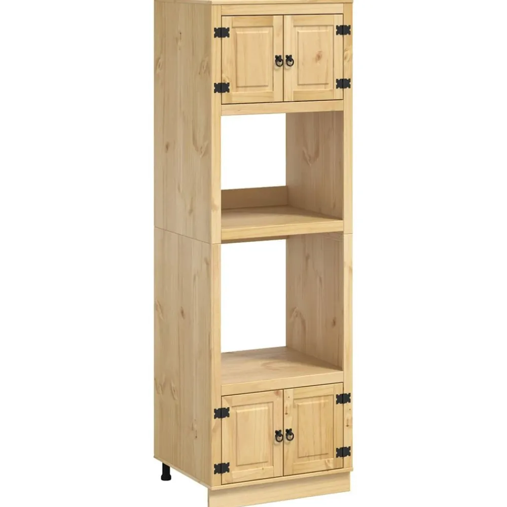 vidaXL Armoire avec étagère SKI Brun Miel 66 x 58 x 207 cm Pin massif