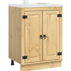 vidaXL Armoire avec étagère SKI Brun Miel 60 x 46 x 81,5 cm Pin massif