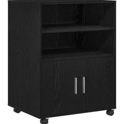 Armoires & Meubles De Rangement-vidaXL Armoire avec étagère avec roue Chêne noir 60 x 48 x 74,5 cm Ch&ecirc;ne noir