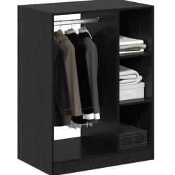 Produits Ménagers-vidaXL Armoire avec étagère avec stockage Chêne noir 77 x 48 x 102 cm Ch&ecirc;ne noir