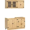 Ensembles De Meubles-vidaXL Armoire avec étagère avec porte SKI 4 pcs Brun Miel Pin massif