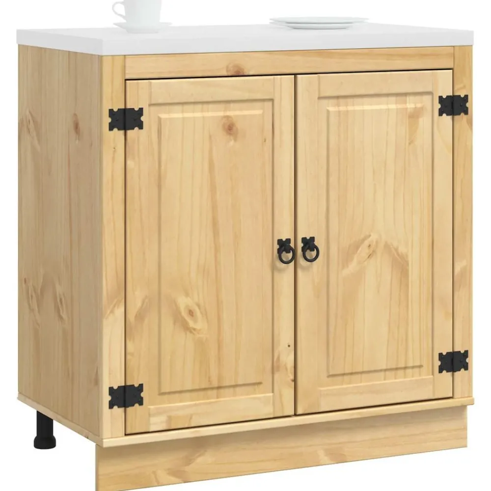 Armoires & Meubles De Rangement-vidaXL Armoire avec étagère SKI Brun Miel 80 x 46 x 81,5 cm Pin massif