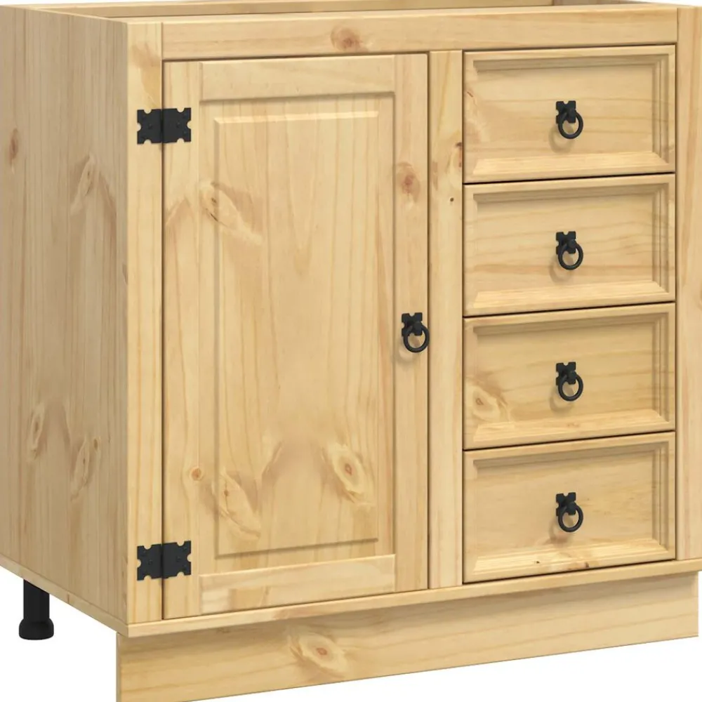 vidaXL Armoire avec tiroir SKI Brun Miel 80 x 46 x 81 cm Pin massif