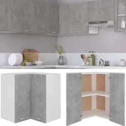 Armoires & Meubles De Rangement-vidaXL Armoire d'angle suspendue "Lyon" 57 x 57 x 60 cm Bois d'ingénierie Gris béton