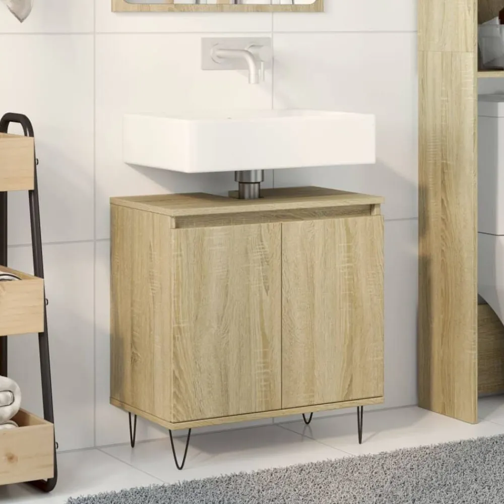 vidaXL Armoire de bain chêne sonoma 58x33x60 cm bois d'ingénierie