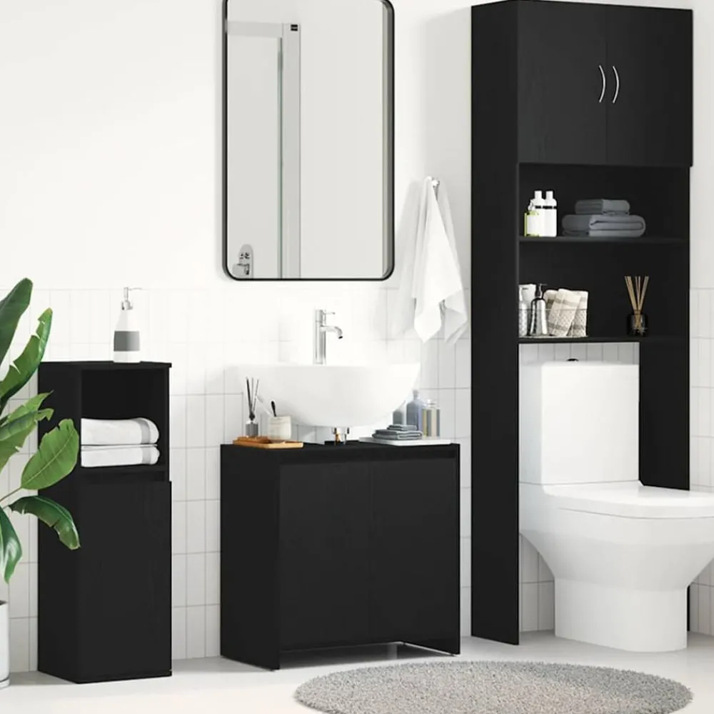 Ensembles De Meubles-vidaXL Armoire de bain chêne noir 60x33x60 cm bois d'ingénierie Chêne noir