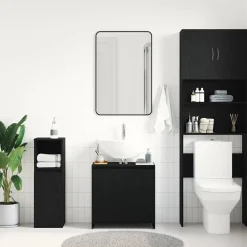 Ensembles De Meubles-vidaXL Armoire de bain chêne noir 60x33x60 cm bois d'ingénierie Chêne noir