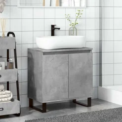Ensembles De Meubles-vidaXL Armoire de bain 58x33x60 cm bois d'ingénierie Gris béton