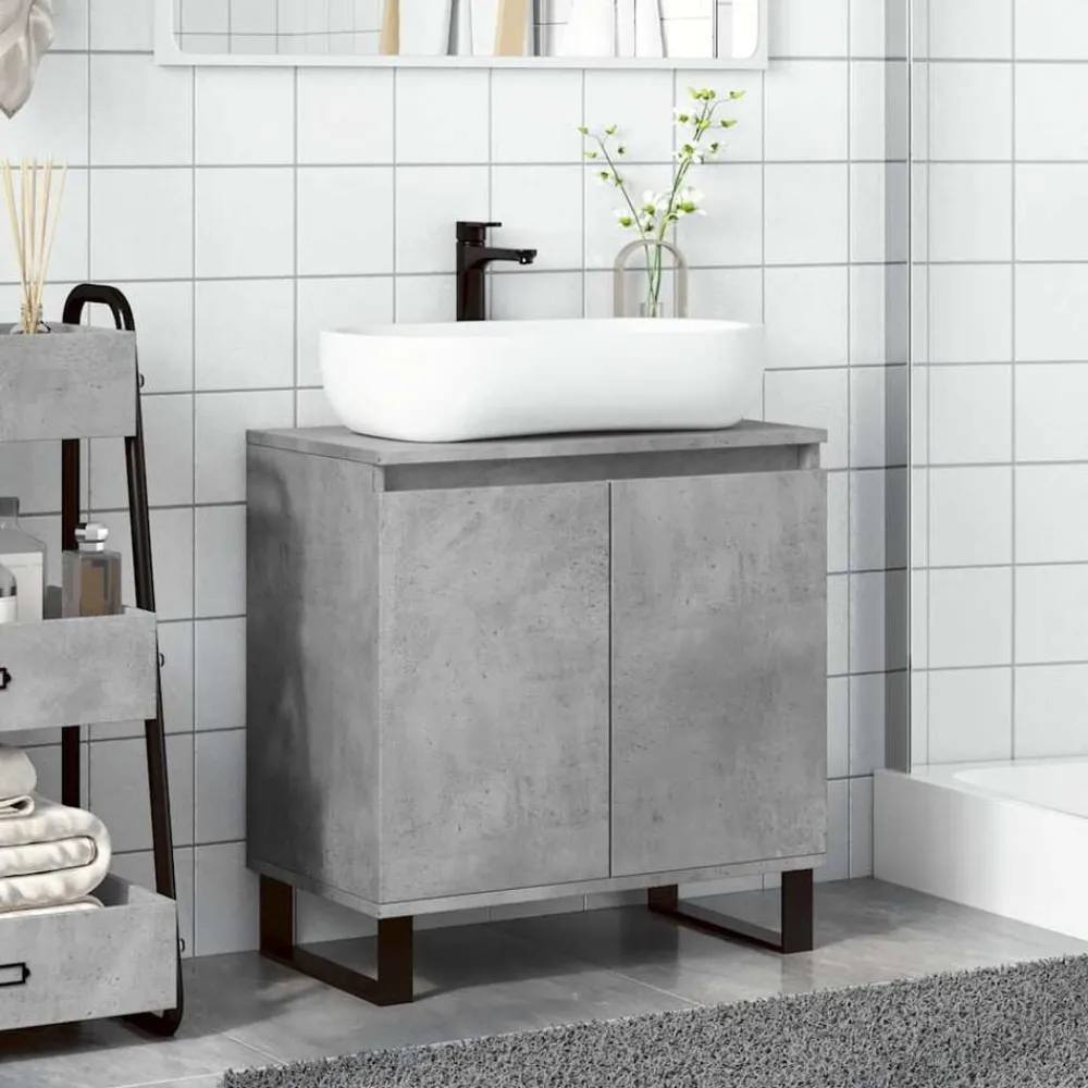 Ensembles De Meubles-vidaXL Armoire de bain 58x33x60 cm bois d'ingénierie Gris béton