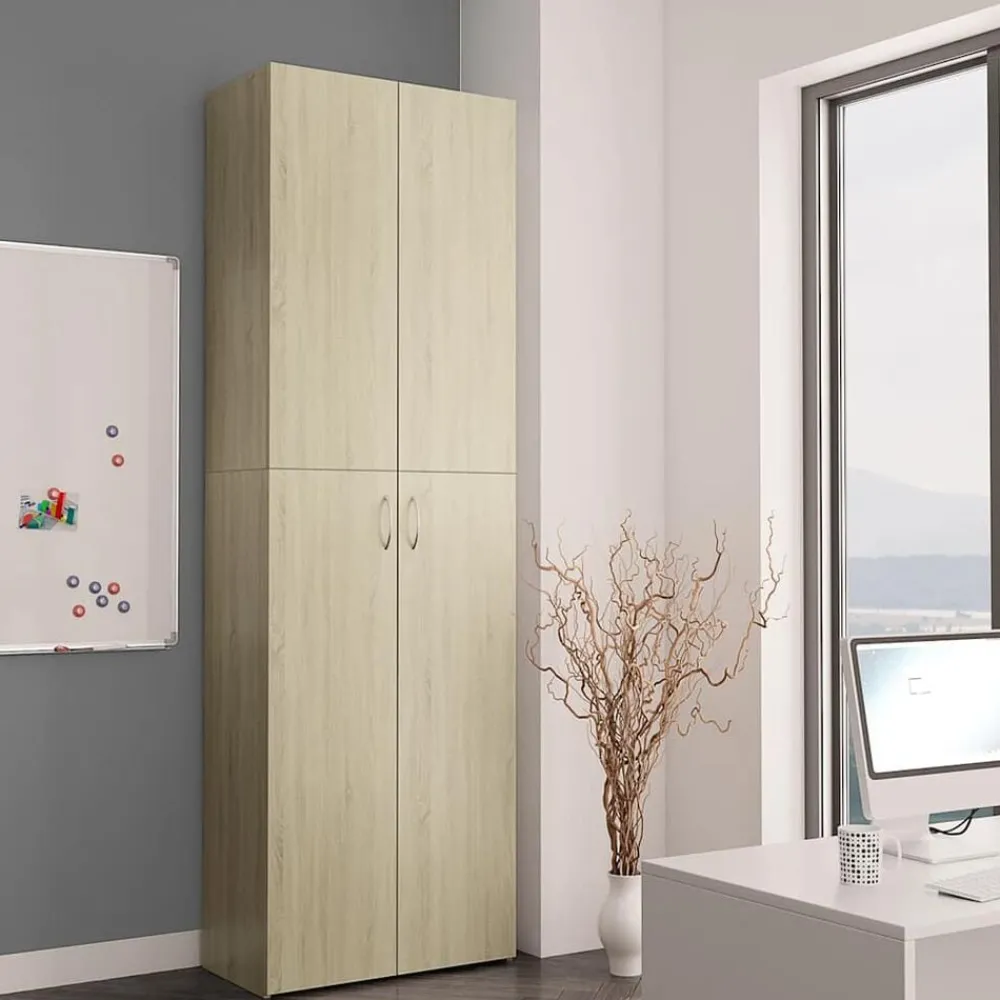Armoires & Meubles De Rangement-vidaXL Armoire de bureau Chêne sonoma 60x32x190 cm Bois d'ingénierie Chêne sonoma