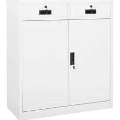 Armoires & Meubles De Rangement-vidaXL Armoire de bureau 90x40x102 cm Acier Blanc