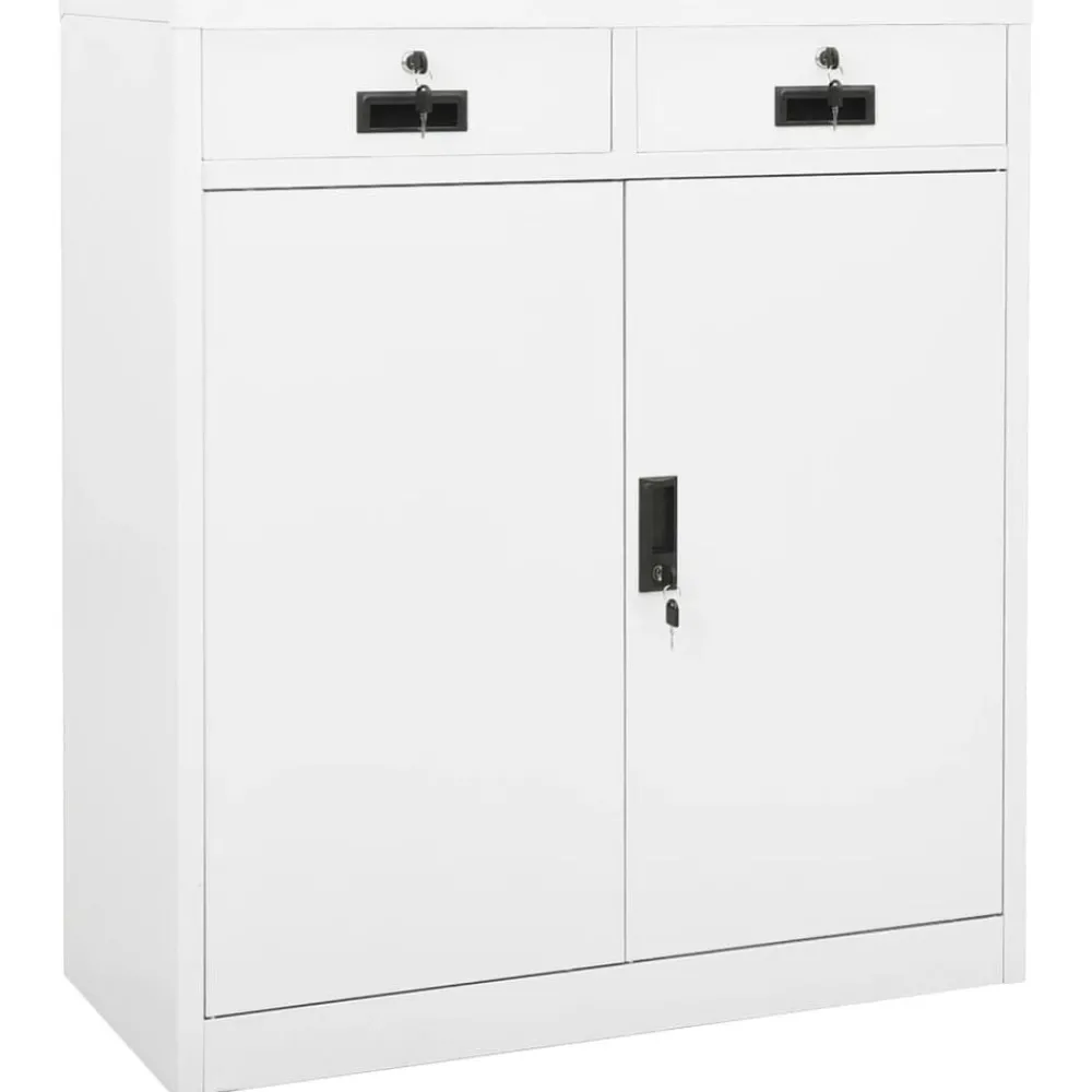Armoires & Meubles De Rangement-vidaXL Armoire de bureau 90x40x102 cm Acier Blanc