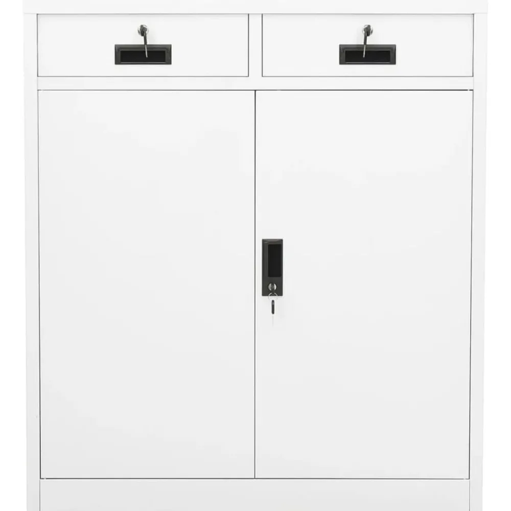 Armoires & Meubles De Rangement-vidaXL Armoire de bureau 90x40x102 cm Acier Blanc
