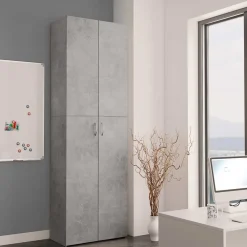 Armoires & Meubles De Rangement-vidaXL Armoire de bureau 60x32x190 cm Bois d'ingénierie Gris béton