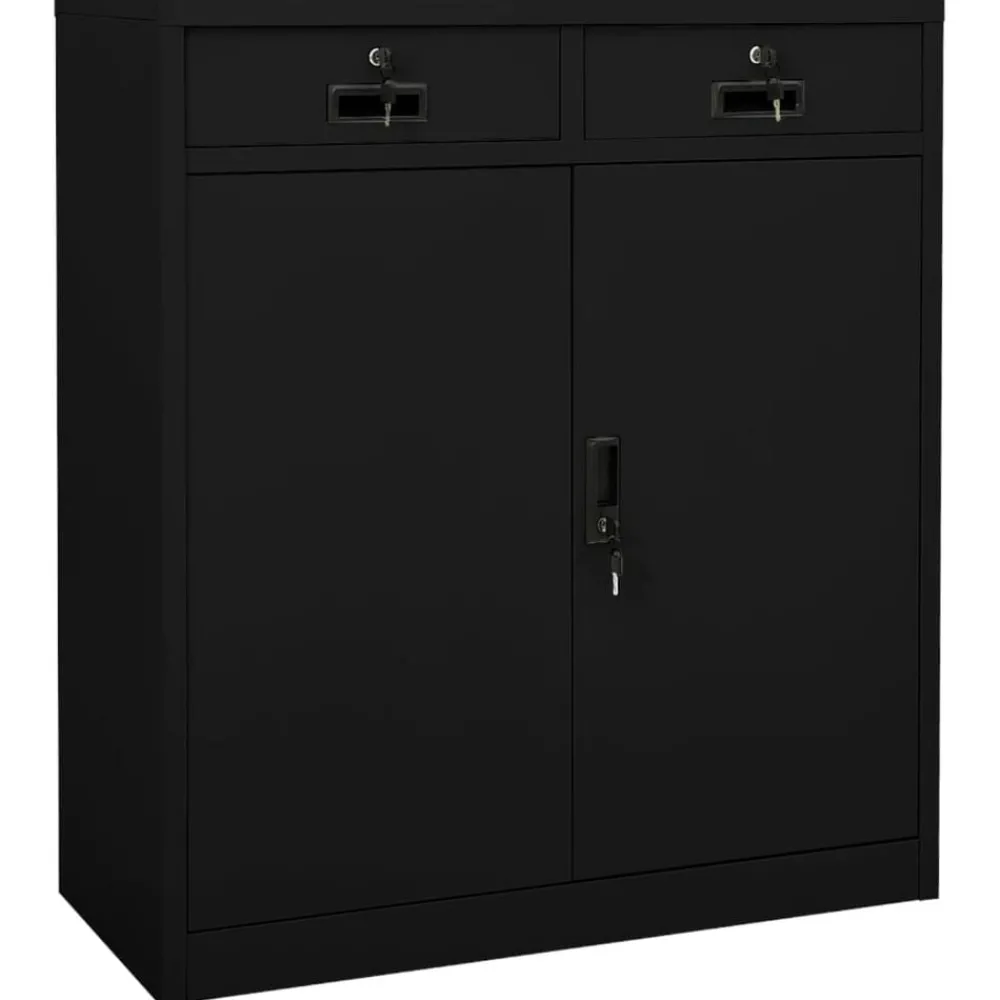 Armoires & Meubles De Rangement-vidaXL Armoire de bureau 90x40x102 cm Acier Noir