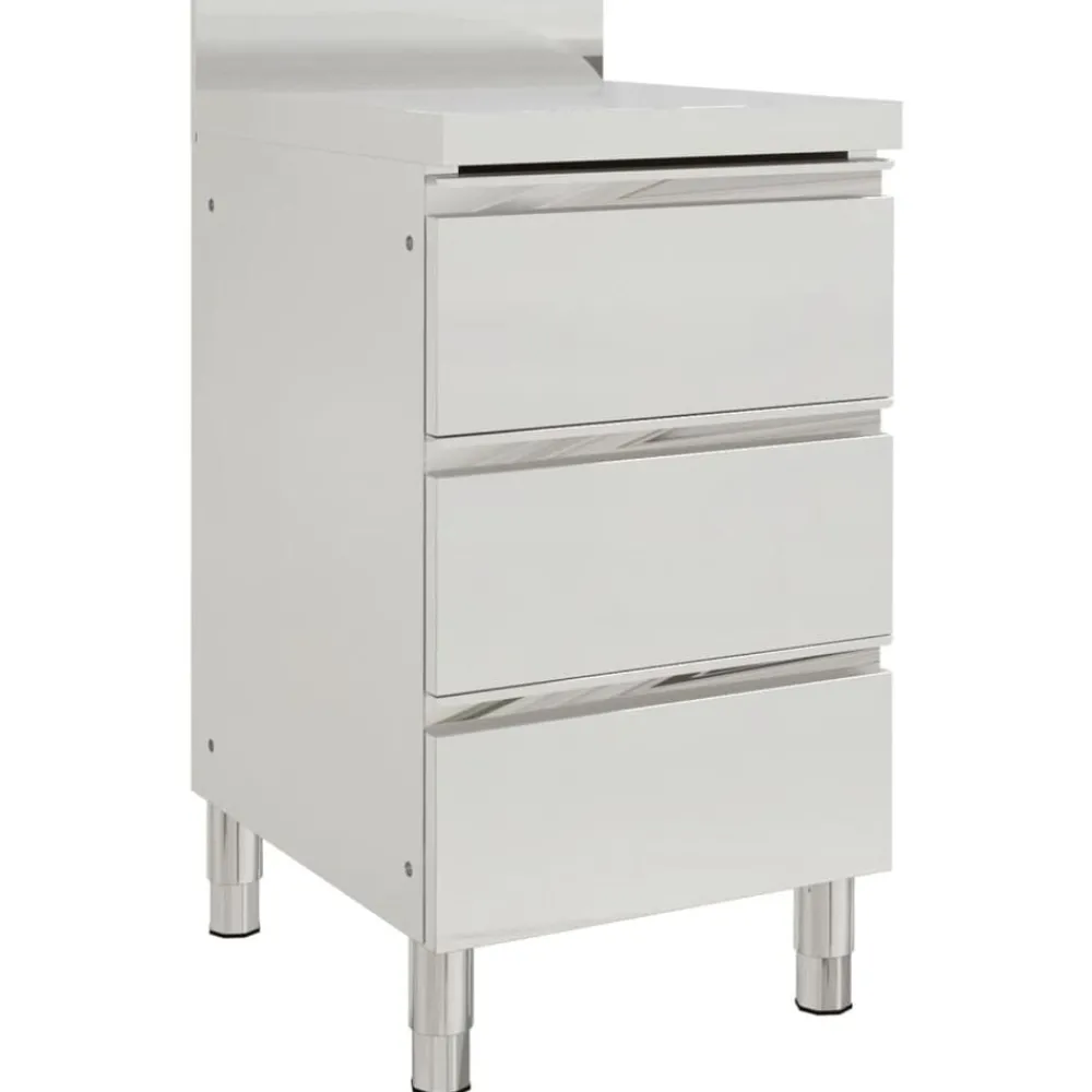 Restauration-vidaXL Armoire de cuisine commerciale avec 3 tiroirs 50 x 60 x 96 cm