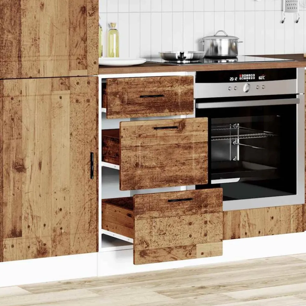 Armoires & Meubles De Rangement-vidaXL Armoire de cuisine Porto vieux bois bois d'ingénierie Bois ancien
