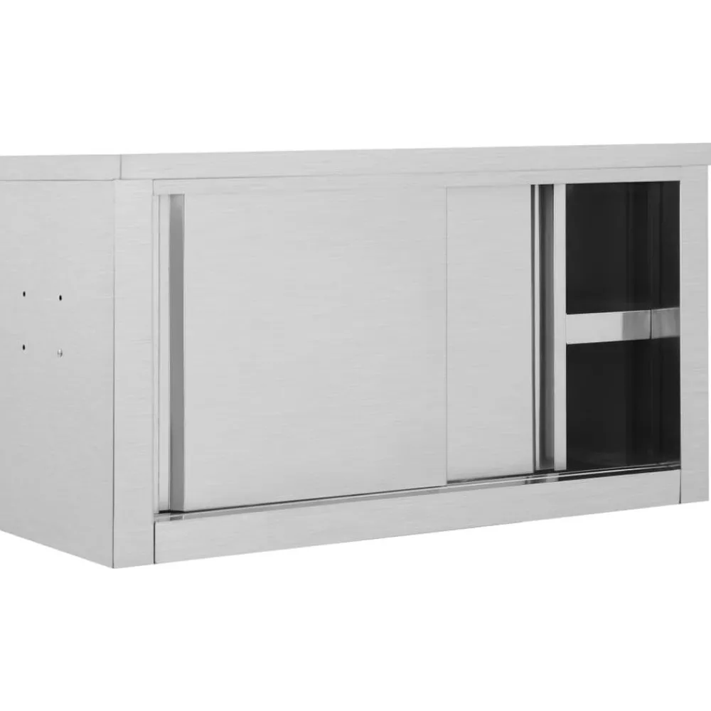vidaXL Armoire de cuisine avec portes coulissantes 90x40x50 cm Inox