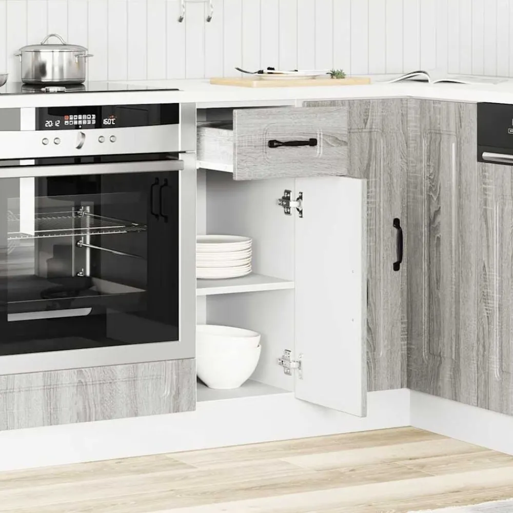 Armoires & Meubles De Rangement-vidaXL Armoire de cuisine Kalmar bois d'ingénierie Sonoma gris