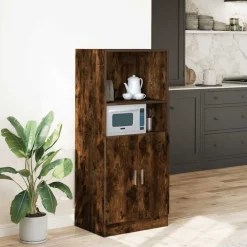 Armoires & Meubles De Rangement-vidaXL Armoire de cuisine chêne fumé 57x41,5x131,5 cm bois ingénierie Ch&ecirc;ne fumé