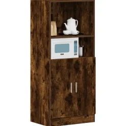 Armoires & Meubles De Rangement-vidaXL Armoire de cuisine chêne fumé 57x41,5x131,5 cm bois ingénierie Chêne fumé
