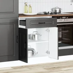 Armoires & Meubles De Rangement-vidaXL Armoire de cuisine Kalmar bois d'ingénierie Noir