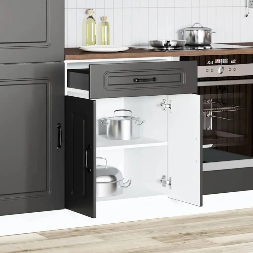 Armoires & Meubles De Rangement-vidaXL Armoire de cuisine Kalmar bois d'ingénierie Noir