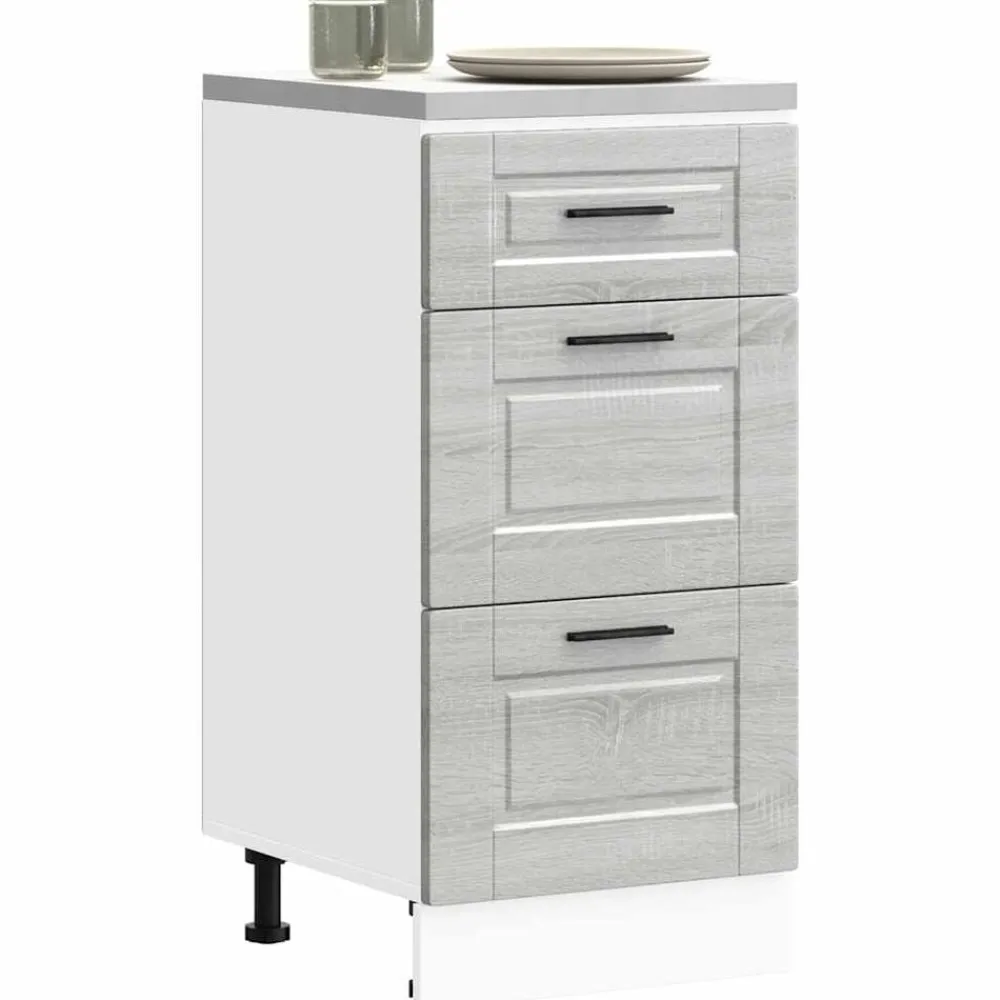 Armoires & Meubles De Rangement-vidaXL Armoire de cuisine Porto sonoma gris bois d'ingénierie Gris Sonoma